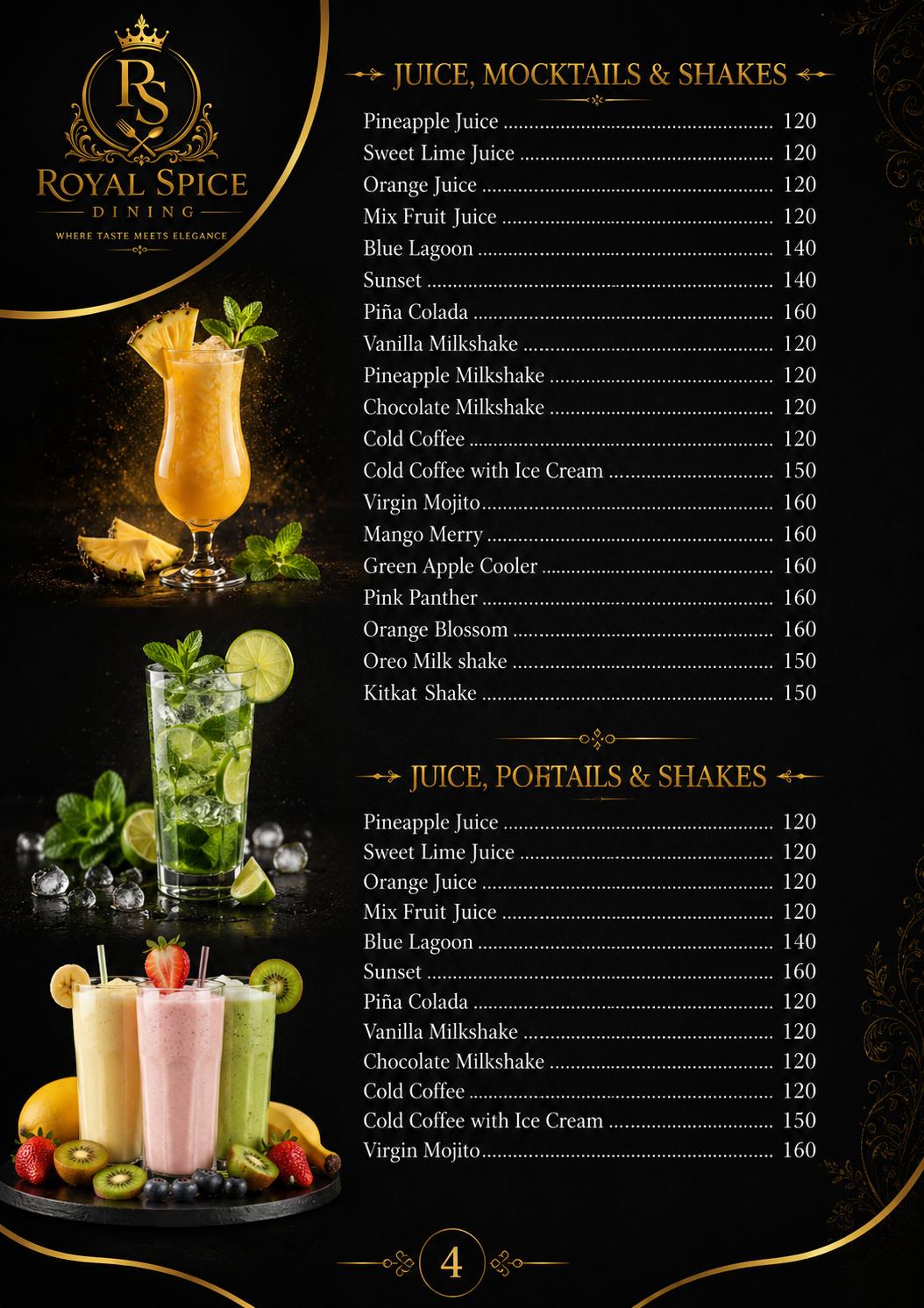 Menu Page 4