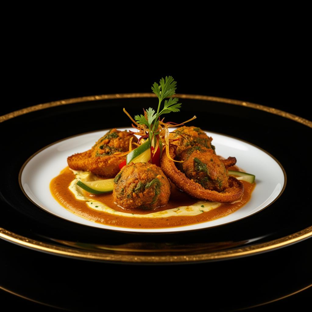 Luxury plated starter at Royal Spice Dining